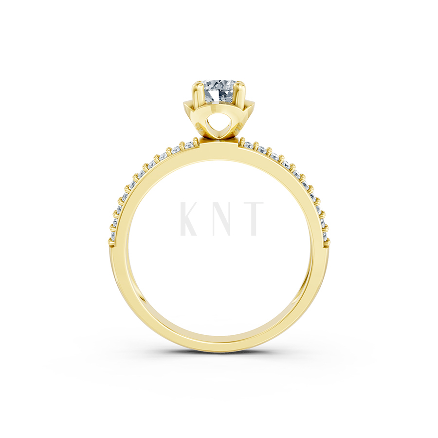 Nhẫn đính hôn R325 màu Vàng Gold thiết kế phá cách, sang trọng