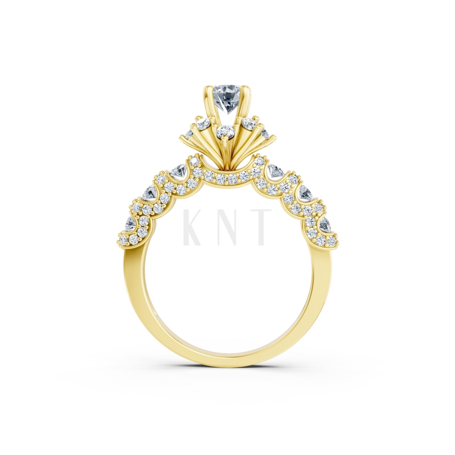NHẪN ĐÍNH HÔN R328 màu Vàng Gold vàng 10K/14K/18K/607 cao cấp, thanh lịch