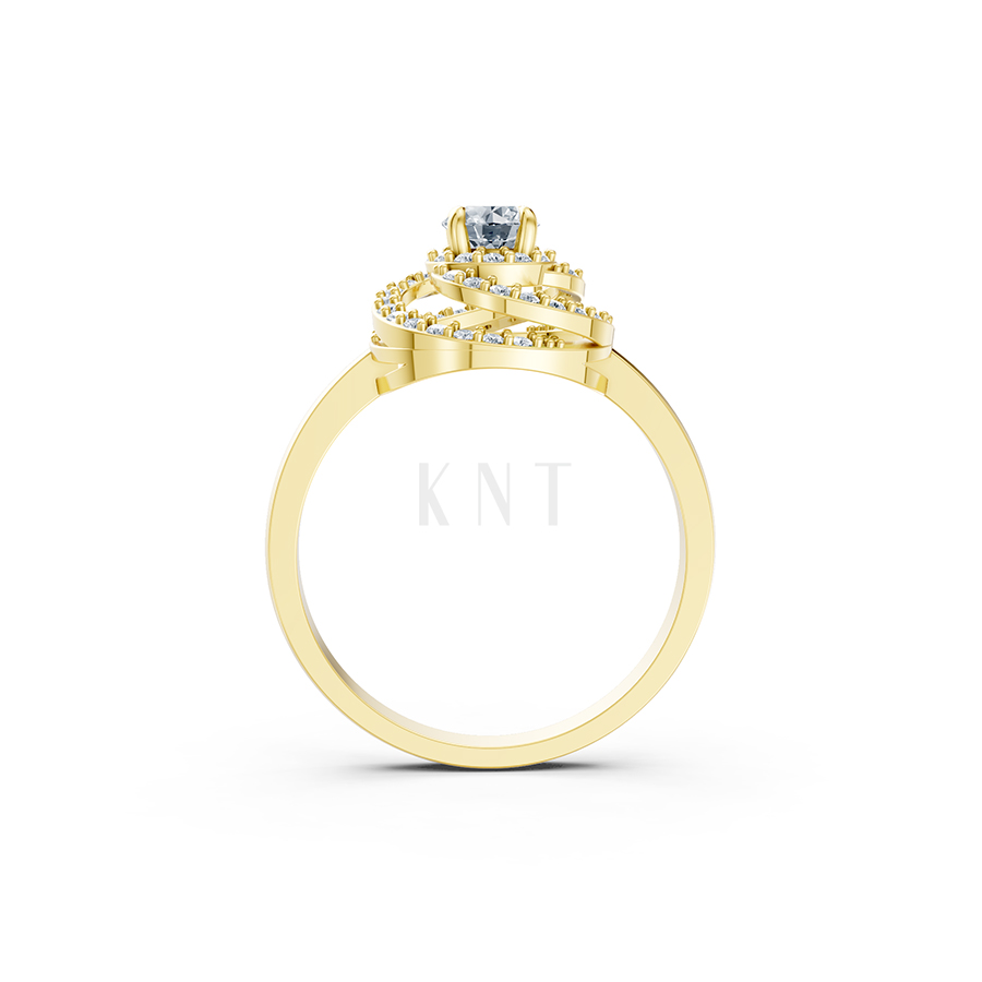 Nhẫn đính hôn đá cao cấp R333 màu Vàng Gold thiết kế phá cách, sang trọng