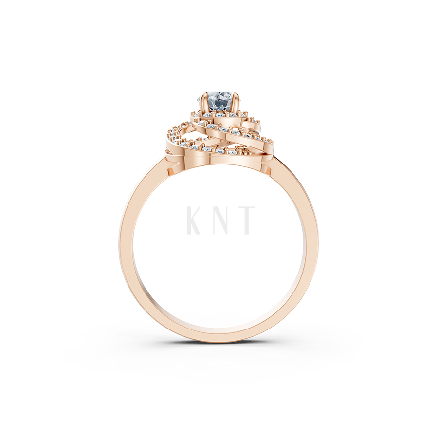 Nhẫn đính hôn đá cao cấp R333 màu vàng hồng Rose Gold vàng đẹp, họa tiết hình học, độc đáo