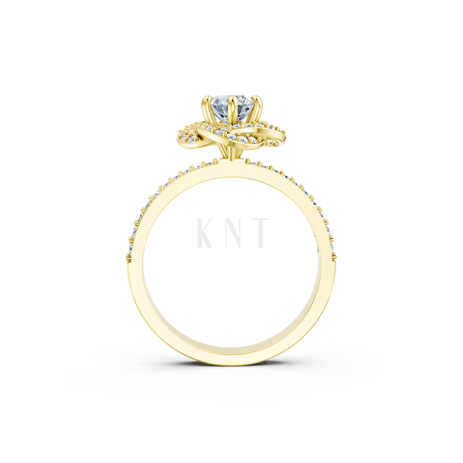 Nhẫn đính hôn đá US R335 – ALYSON màu Vàng Gold đính đá trắng, thiết kế phá cách, sang trọng