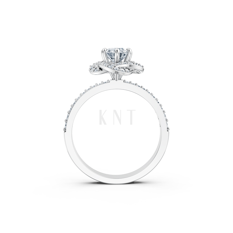 Nhẫn đính hôn đá US R335 – ALYSON màu vàng trắng White Gold kiểu dáng cá tính, hiện đại