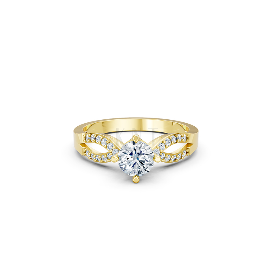 Nhẫn đính hôn đá US R336 – ALORA màu Vàng Gold thiết kế phá cách, sang trọng