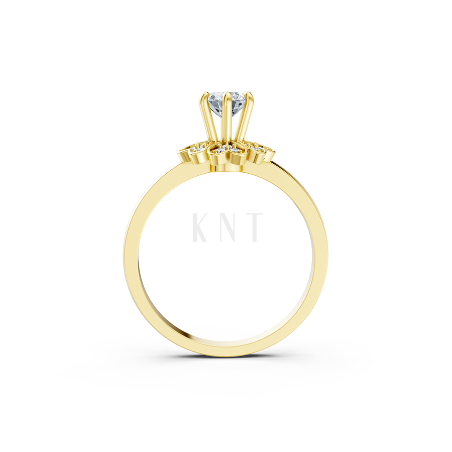Nhẫn đính hôn R339 màu Vàng Gold thiết kế tinh xảo, độc đáo