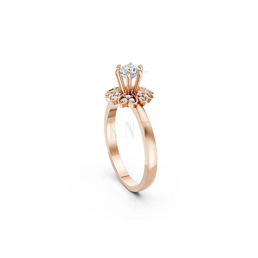 Nhẫn đính hôn R339 màu vàng hồng Rose Gold phong cách trẻ trung, nổi bật