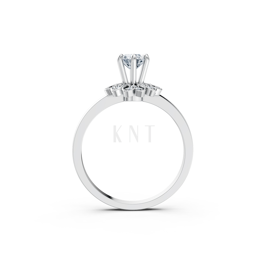 Nhẫn đính hôn R339 màu vàng trắng White Gold vàng sáng, đường nét sắc sảo, tinh tế