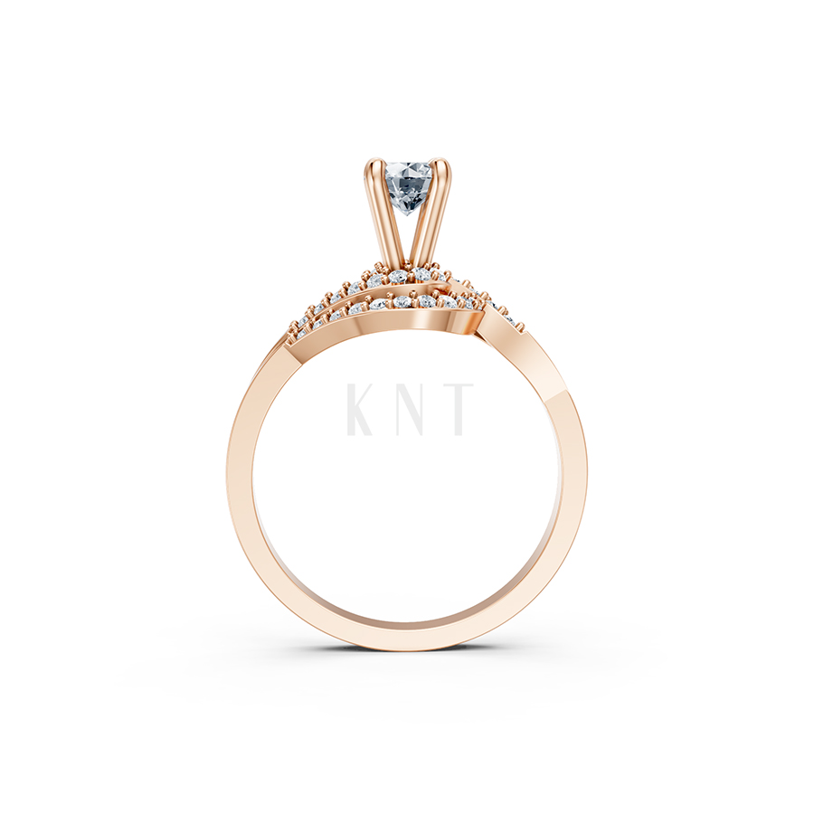 Nhẫn đính hôn đá US R342 – ALONDRA màu vàng hồng Rose Gold phong cách trẻ trung, nổi bật