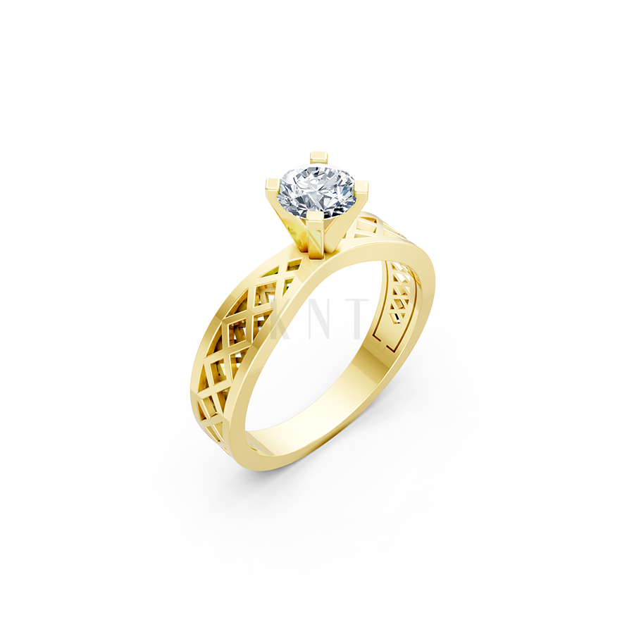 Nhẫn đính hôn đá US R348 – ALMA màu Vàng Gold thiết kế tinh tế, sang trọng