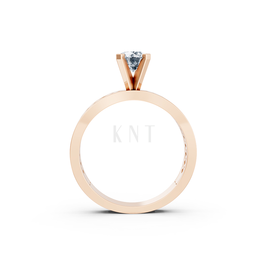 Nhẫn đính hôn đá US R348 – ALMA màu vàng hồng Rose Gold vàng đẹp, họa tiết hình học, độc đáo