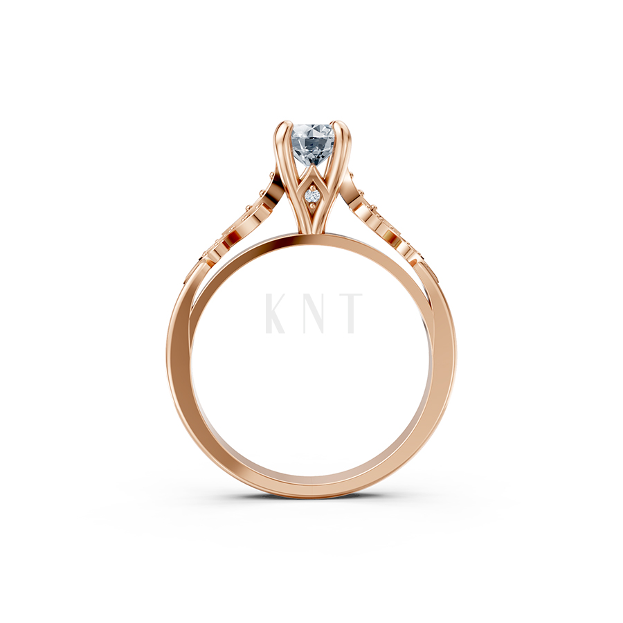 Nhẫn đính hôn đá US R355 – ALICE màu vàng hồng Rose Gold phong cách trẻ trung, nổi bật