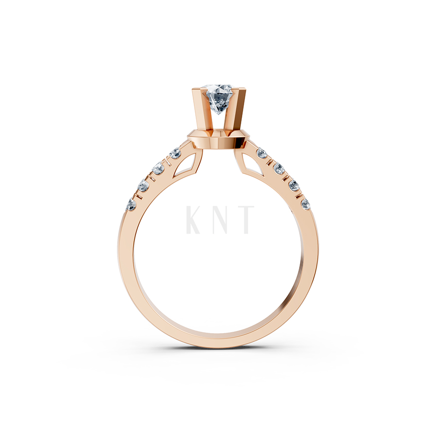 Nhẫn đính hôn R356 – ALEXANDRA màu vàng hồng Rose Gold vàng đẹp, họa tiết hình học, độc đáo