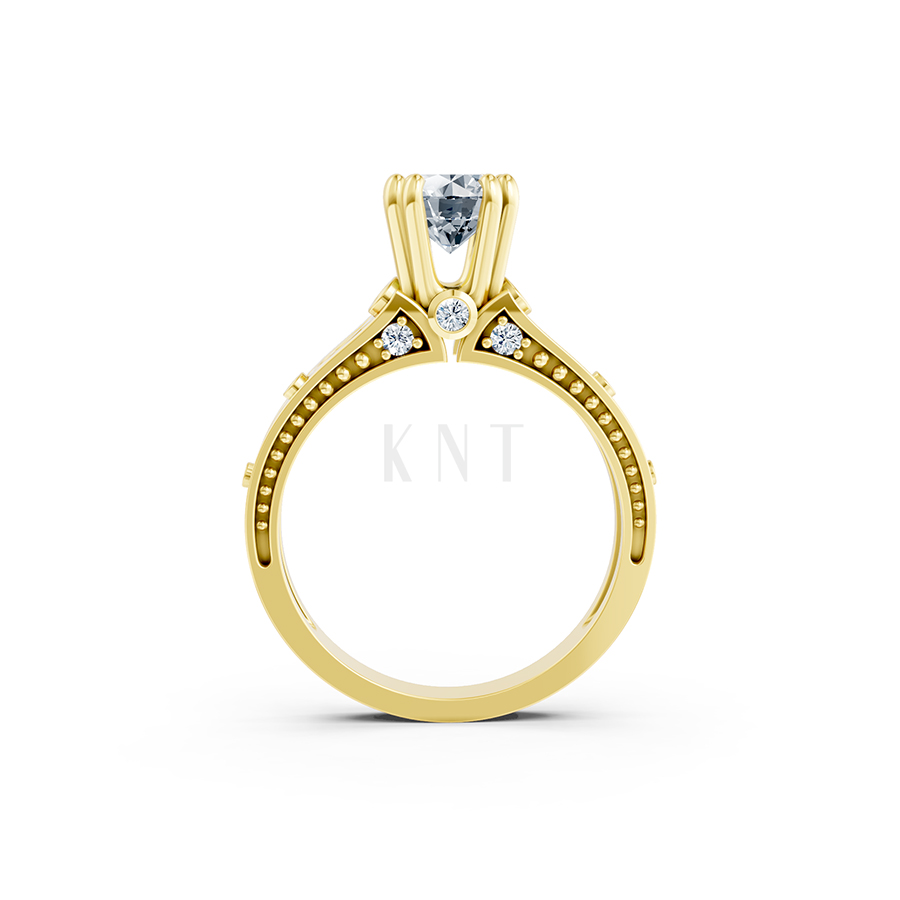 Nhẫn đính hôn Hy Lạp R366 – HESTIA màu Vàng Gold thiết kế phá cách, sang trọng