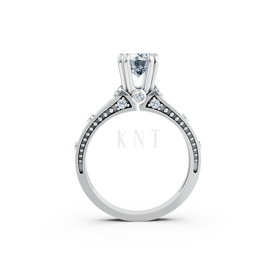 Nhẫn đính hôn Hy Lạp R366 – HESTIA màu vàng trắng White Gold kiểu dáng cá tính, hiện đại