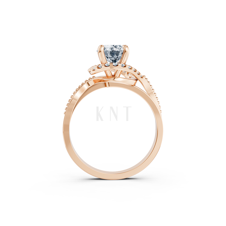 Nhẫn đính hôn Hy Lạp R367 – MOIRAI màu vàng hồng Rose Gold vàng đẹp, họa tiết hình học, độc đáo