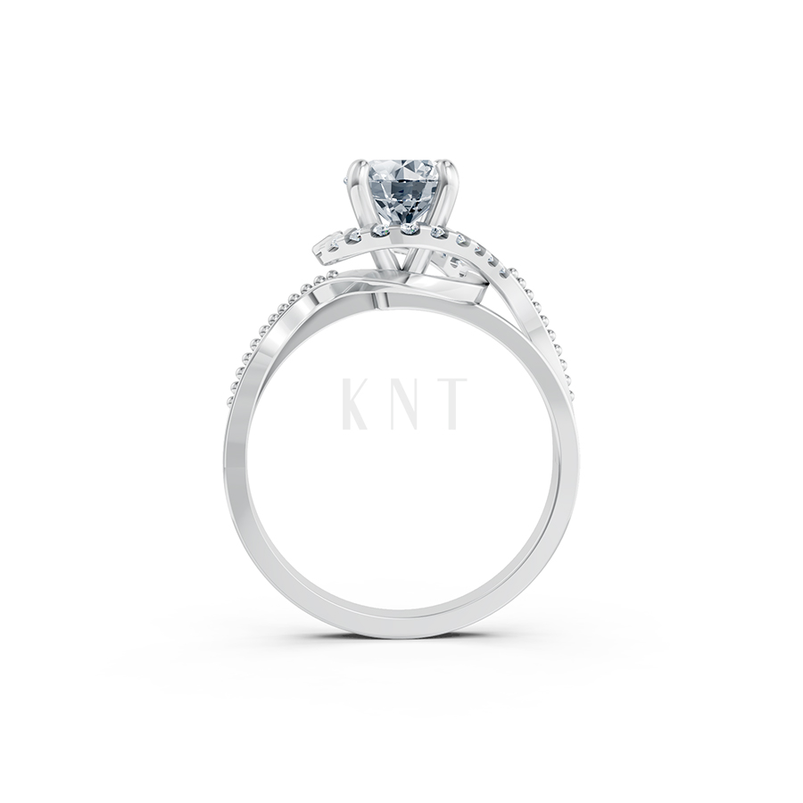 Nhẫn đính hôn Hy Lạp R367 – MOIRAI màu vàng trắng White Gold vàng sáng, đường nét sắc sảo, tinh tế