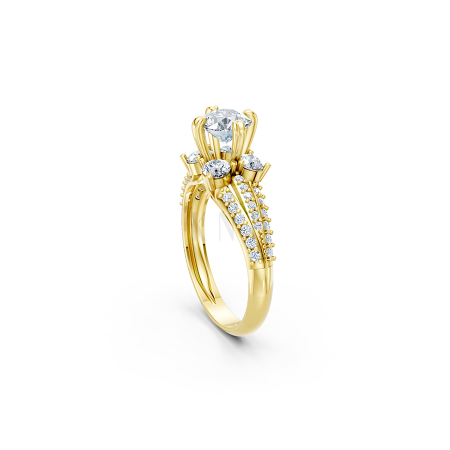 Nhẫn đính hôn đá cao cấp R392 – AILEEN màu Vàng Gold thiết kế phá cách, sang trọng