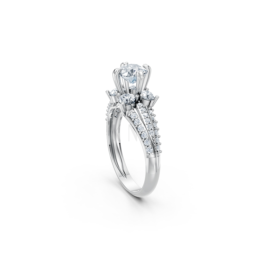 Nhẫn đính hôn đá cao cấp R392 – AILEEN màu vàng trắng White Gold vàng sáng, đường nét sắc sảo, tinh tế