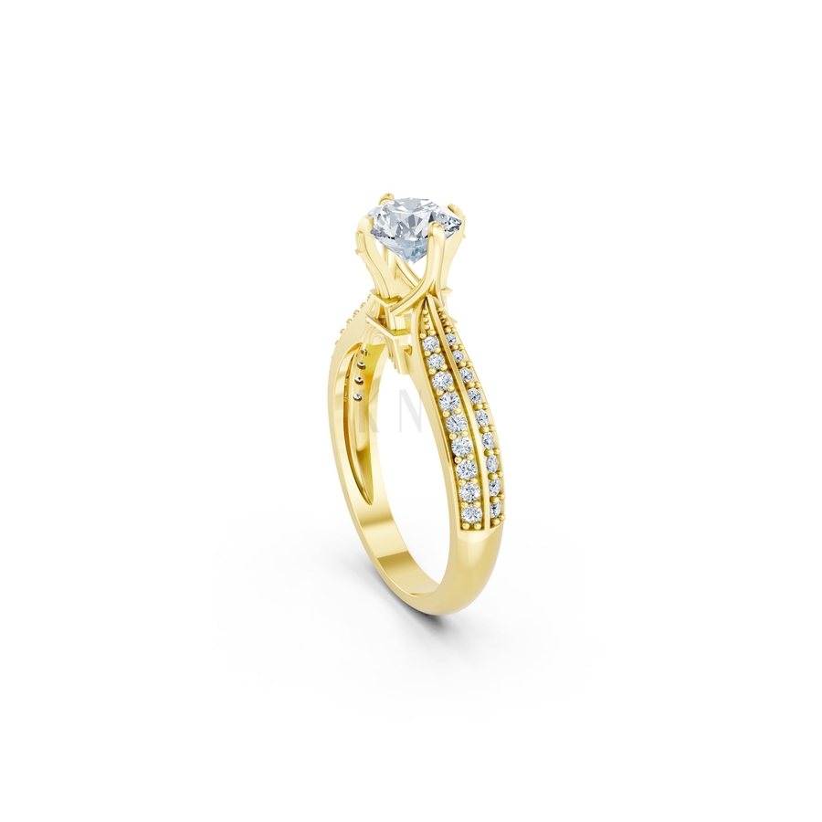 Nhẫn đính hôn Paris R393 màu Vàng Gold thiết kế phá cách, sang trọng