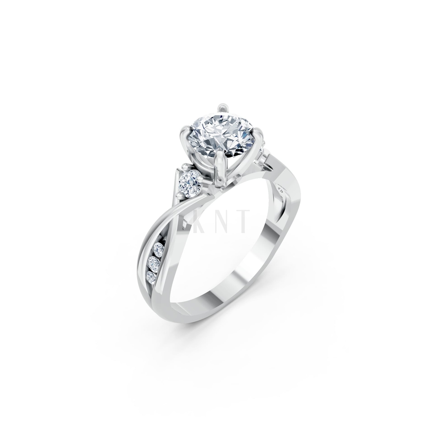 Nhẫn đính hôn đá cao cấp R397 – AILANI màu vàng trắng White Gold kiểu dáng hiện đại, nổi bật