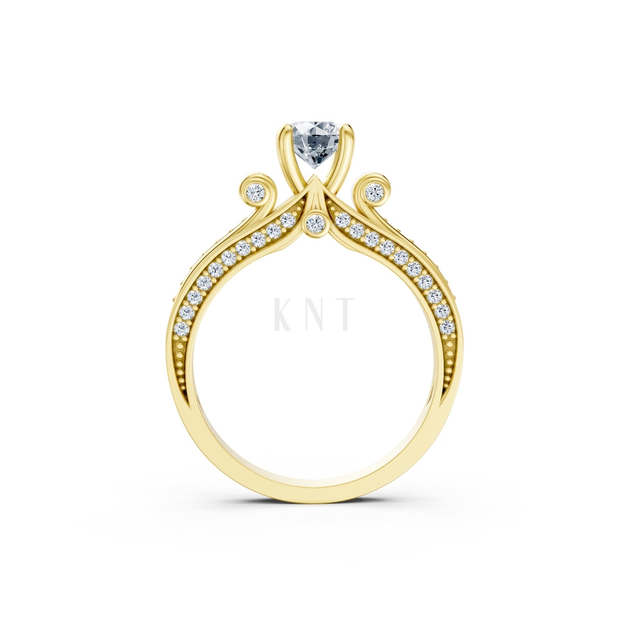 Nhẫn đính hôn đá cao cấp R405 – ADELYN màu Vàng Gold vàng 10K/14K/18K/607 cao cấp, thanh lịch