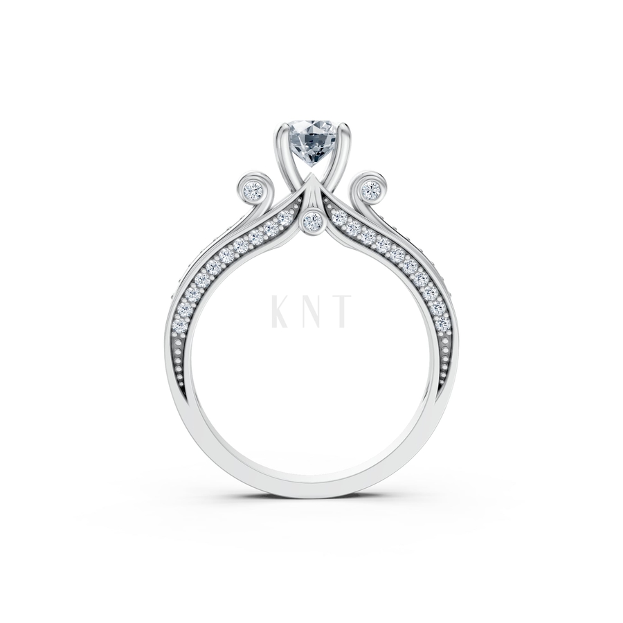 Nhẫn đính hôn đá cao cấp R405 – ADELYN màu vàng trắng White Gold kiểu dáng cá tính, hiện đại