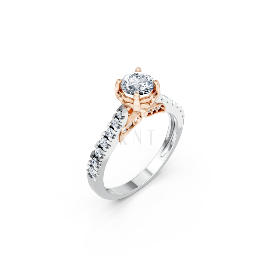 Nhẫn đính hôn Abigail R415 phối màu Dual Color họa tiết ấn tượng, cá tính