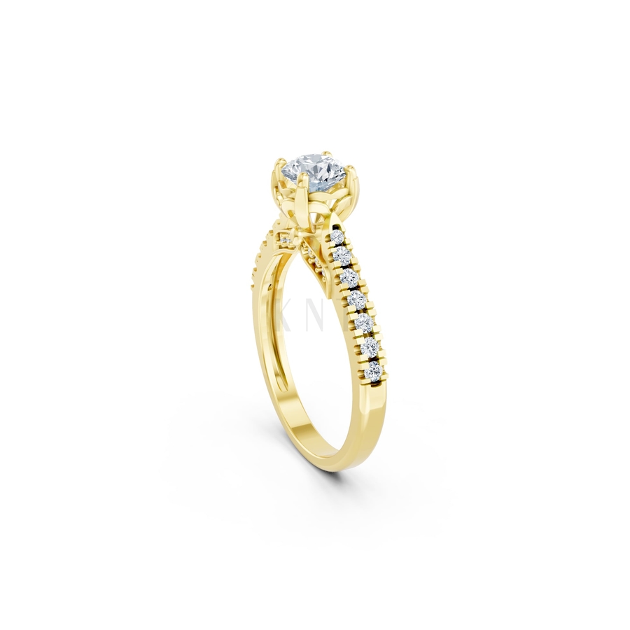 Nhẫn đính hôn Abigail R415 màu Vàng Gold thiết kế phá cách, sang trọng