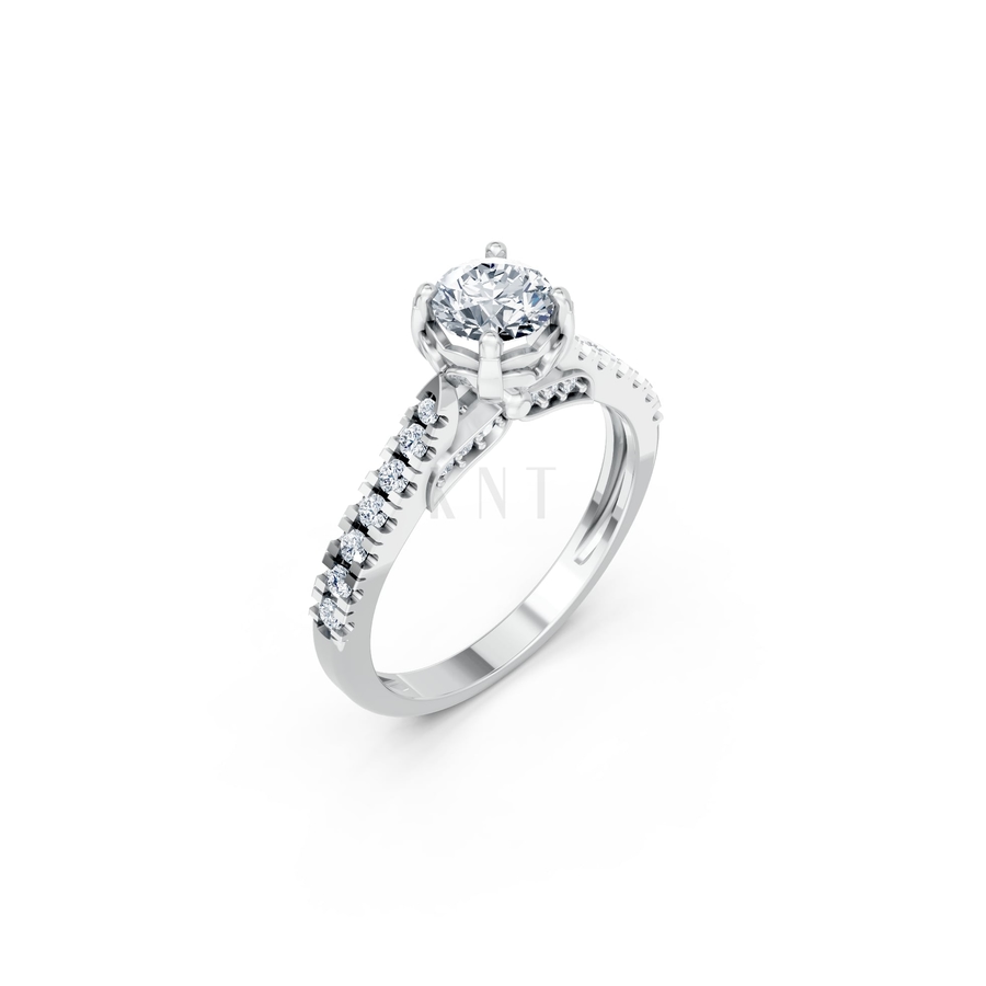 Nhẫn đính hôn Abigail R415 màu vàng trắng White Gold kiểu dáng hiện đại, nổi bật