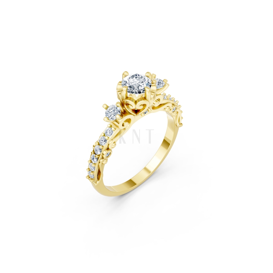 NHẪN ĐÍNH HÔN SEOUL R425 màu Vàng Gold thiết kế tinh tế, sang trọng