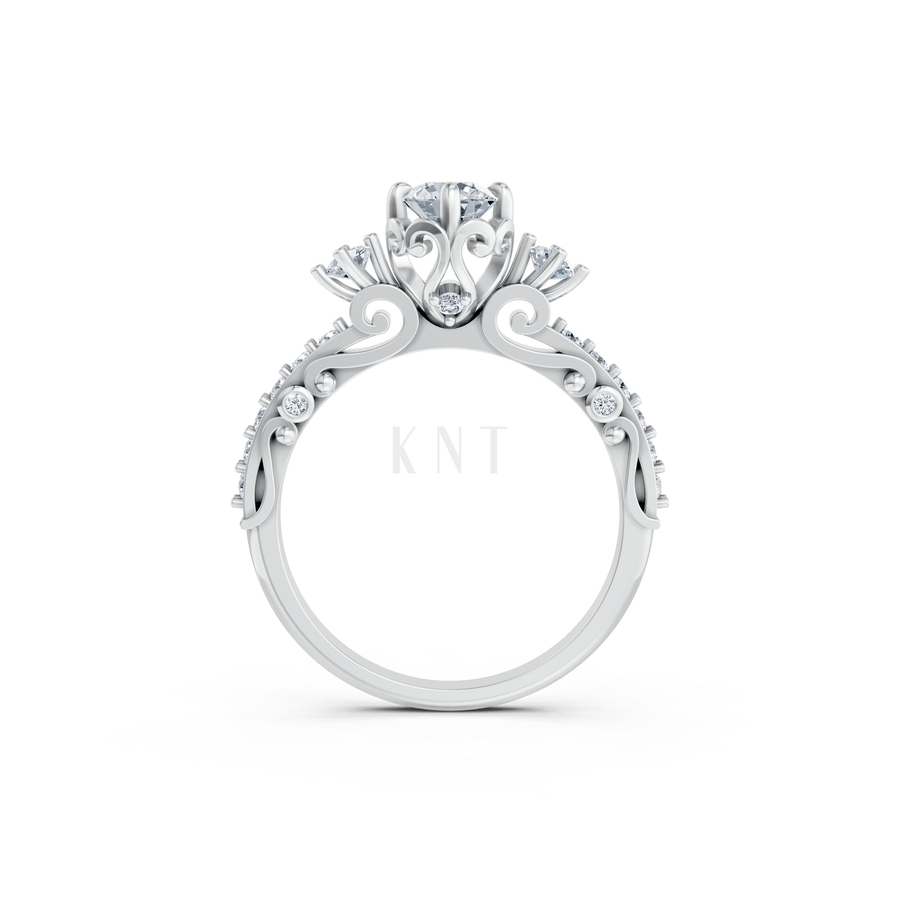 NHẪN ĐÍNH HÔN SEOUL R425 màu vàng trắng White Gold kiểu dáng cá tính, hiện đại