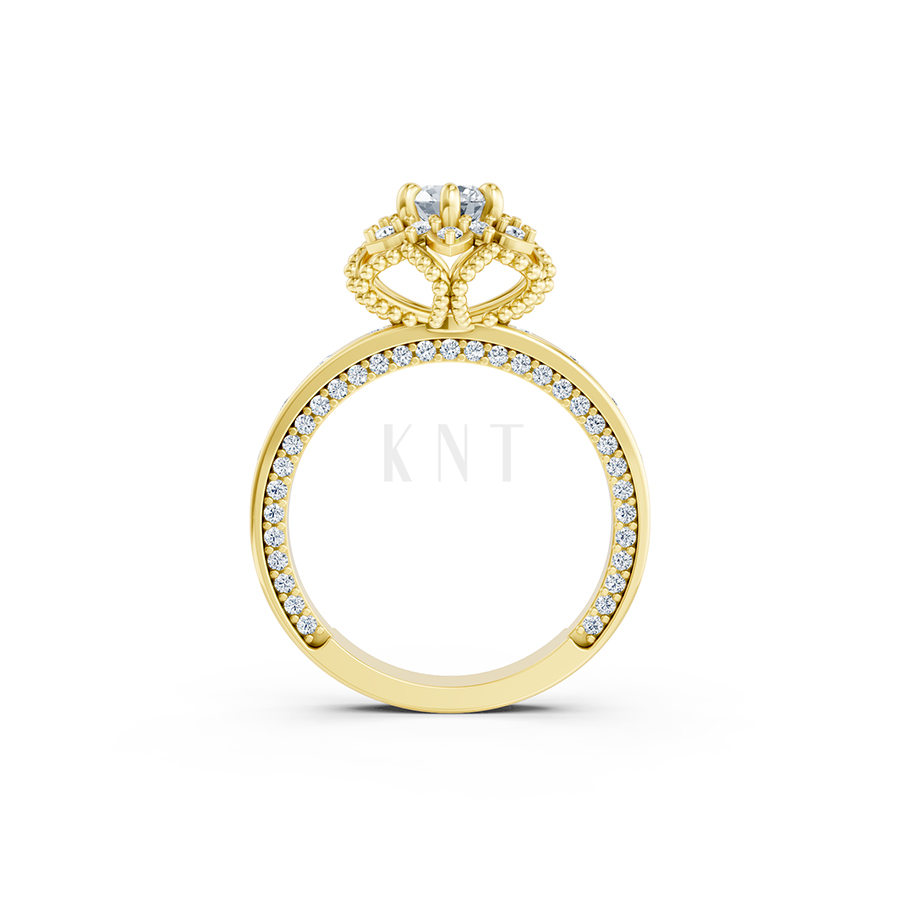 Nhẫn đính hôn SEOUL R427 màu Vàng Gold thiết kế tinh xảo, độc đáo