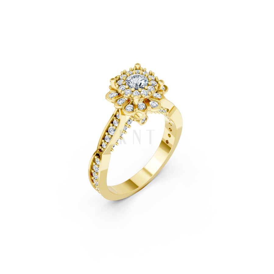 NHẪN ĐÍNH HÔN SEOUL R429 màu Vàng Gold thiết kế tinh tế, sang trọng