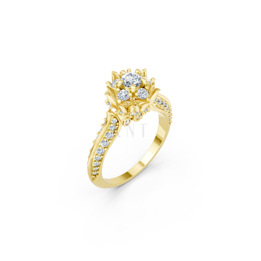 NHẪN ĐÍNH HÔN SEOUL R430 màu Vàng Gold thiết kế tinh tế, sang trọng