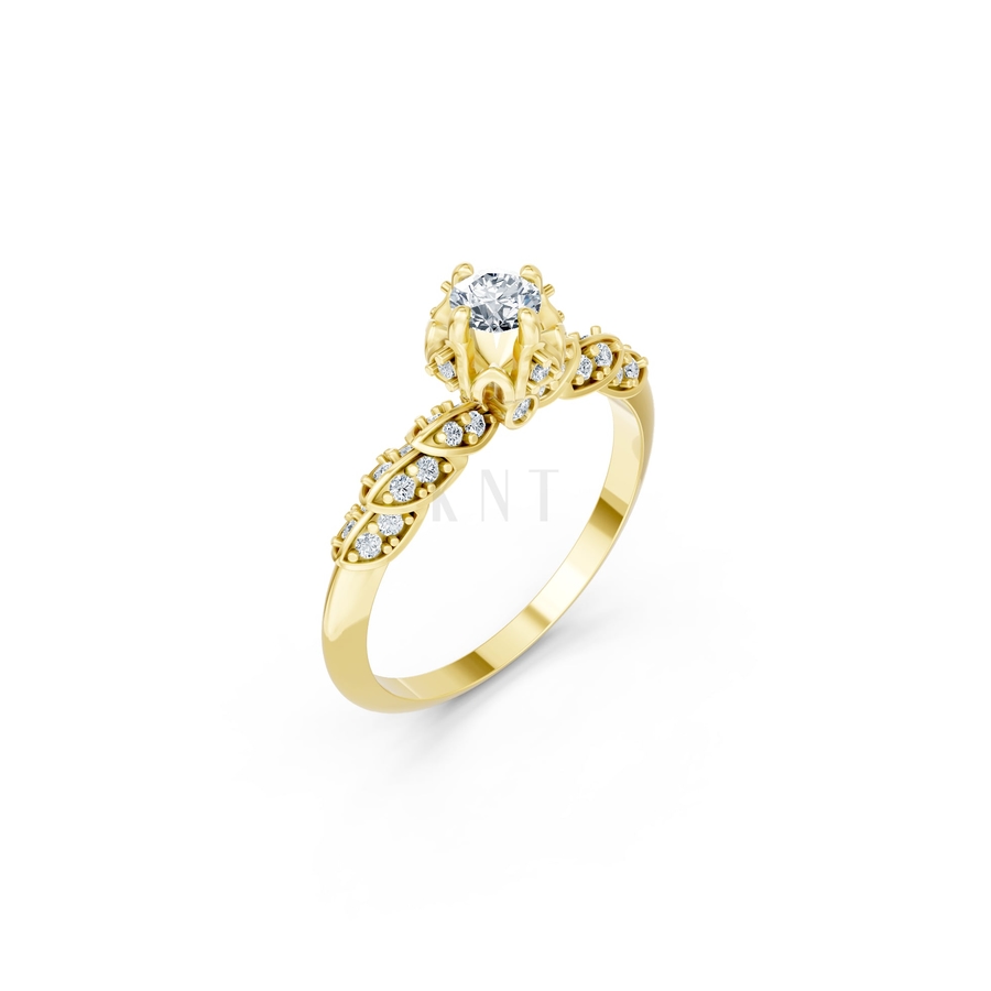 NHẪN ĐÍNH HÔN SEOUL R442 màu Vàng Gold thiết kế tinh tế, sang trọng