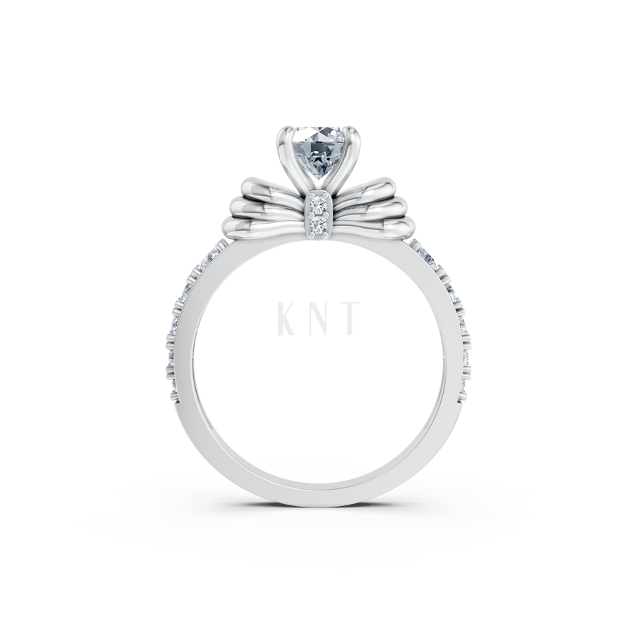 NHẪN ĐÍNH HÔN SEOUL R443 màu vàng trắng White Gold vàng sáng, đường nét sắc sảo, tinh tế