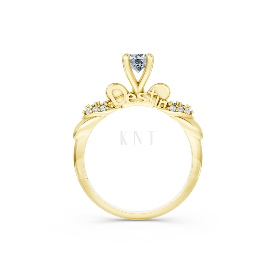 NHẪN ĐÍNH HÔN SEOUL R444 màu Vàng Gold vàng 10K/14K/18K/607 cao cấp, thanh lịch