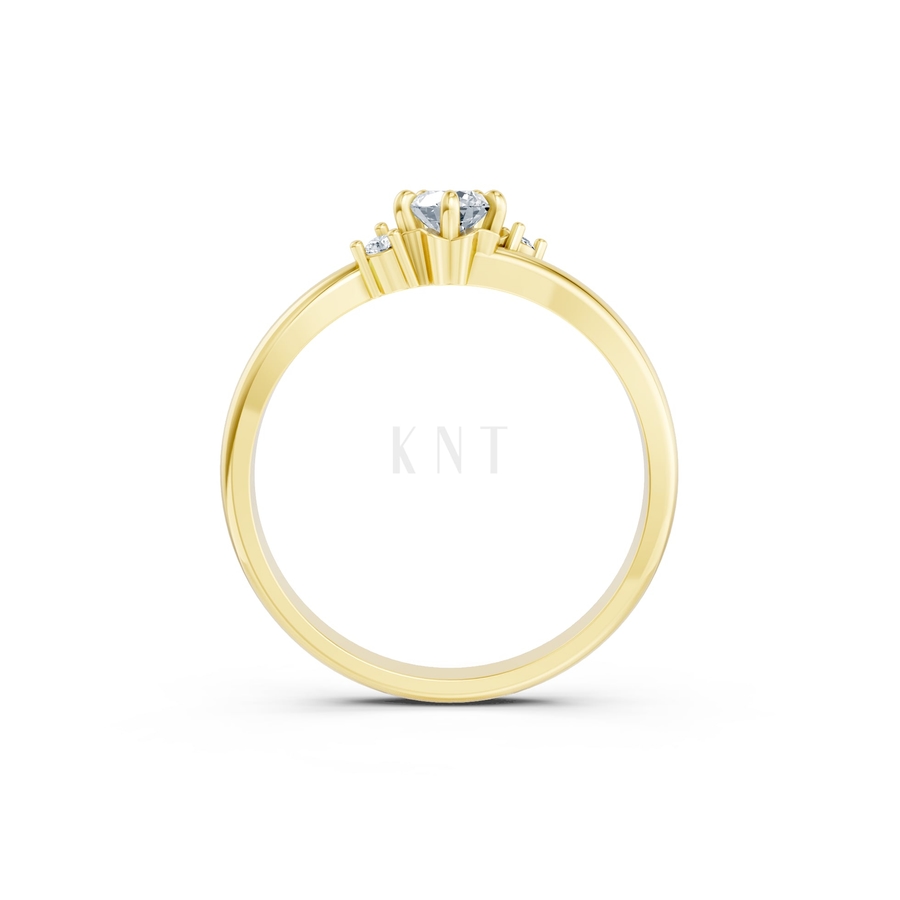 NHẪN ĐÍNH HÔN R447 màu Vàng Gold thiết kế phá cách, sang trọng