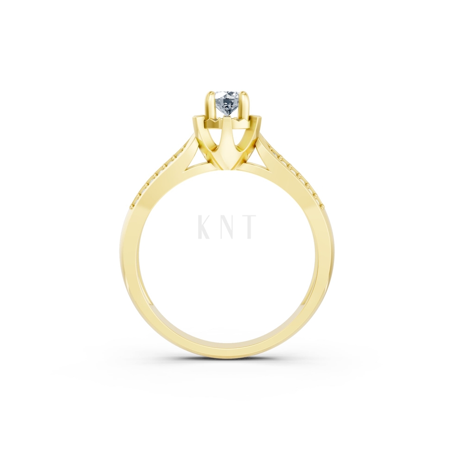 Nhẫn đính hôn R457 màu Vàng Gold vàng 10K/14K/18K/607 cao cấp, thanh lịch