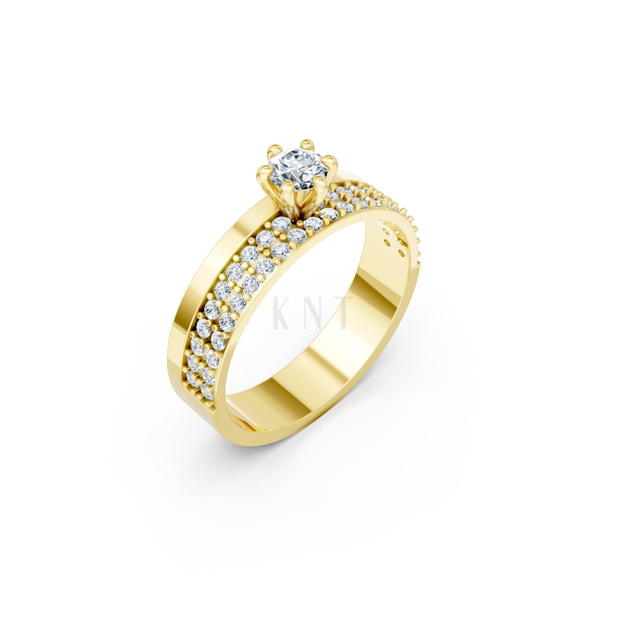 NHẪN ĐÍNH HÔN R458 màu Vàng Gold thiết kế tinh tế, sang trọng