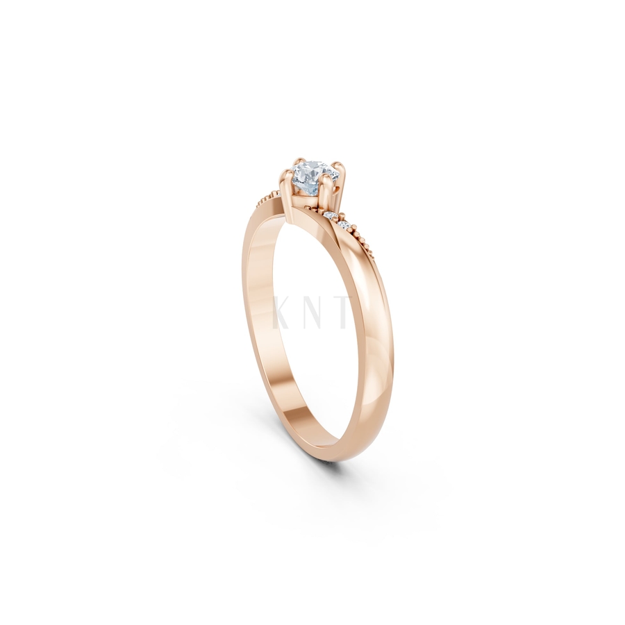 NHẪN ĐÍNH HÔN R459 màu vàng hồng Rose Gold phong cách trẻ trung, nổi bật