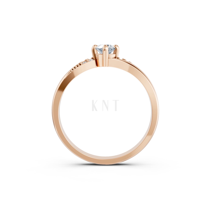 NHẪN ĐÍNH HÔN R459 màu vàng hồng Rose Gold thiết kế đối xứng, phong cách, ấn tượng