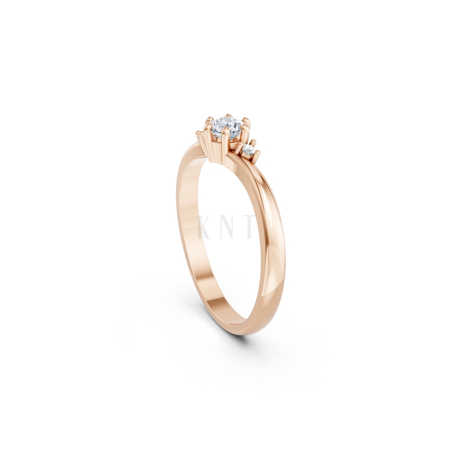NHẪN ĐÍNH HÔN R460 màu vàng hồng Rose Gold phong cách trẻ trung, nổi bật