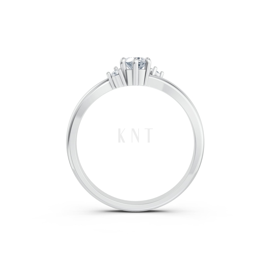 NHẪN ĐÍNH HÔN R460 màu vàng trắng White Gold kiểu dáng cá tính, hiện đại