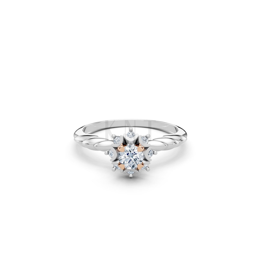 Nhẫn đính hôn R469 phối màu Dual Color thiết kế đối xứng, phong cách, ấn tượng