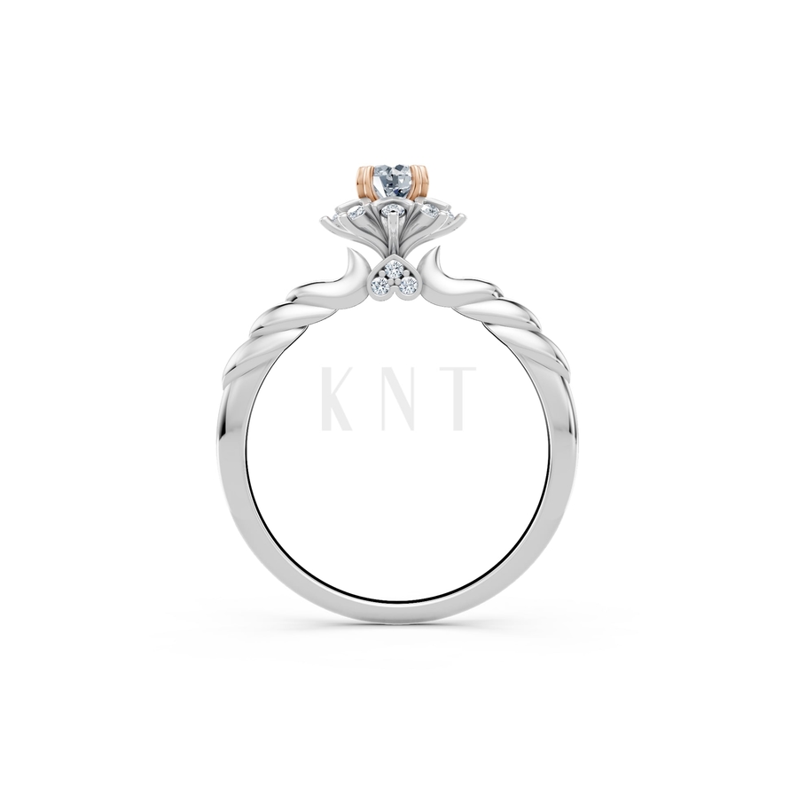 Nhẫn đính hôn R469 phối màu Dual Color phong cách trẻ trung, nổi bật