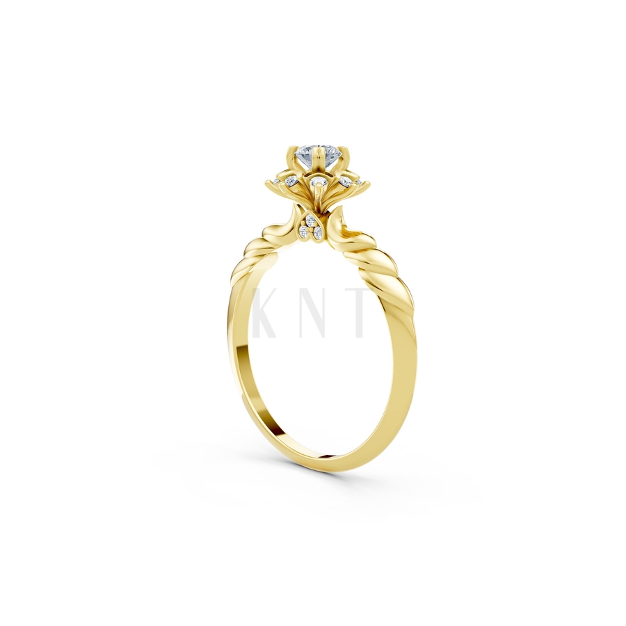 Nhẫn đính hôn R469 màu Vàng Gold vàng 10K/14K/18K/607 cao cấp, thanh lịch