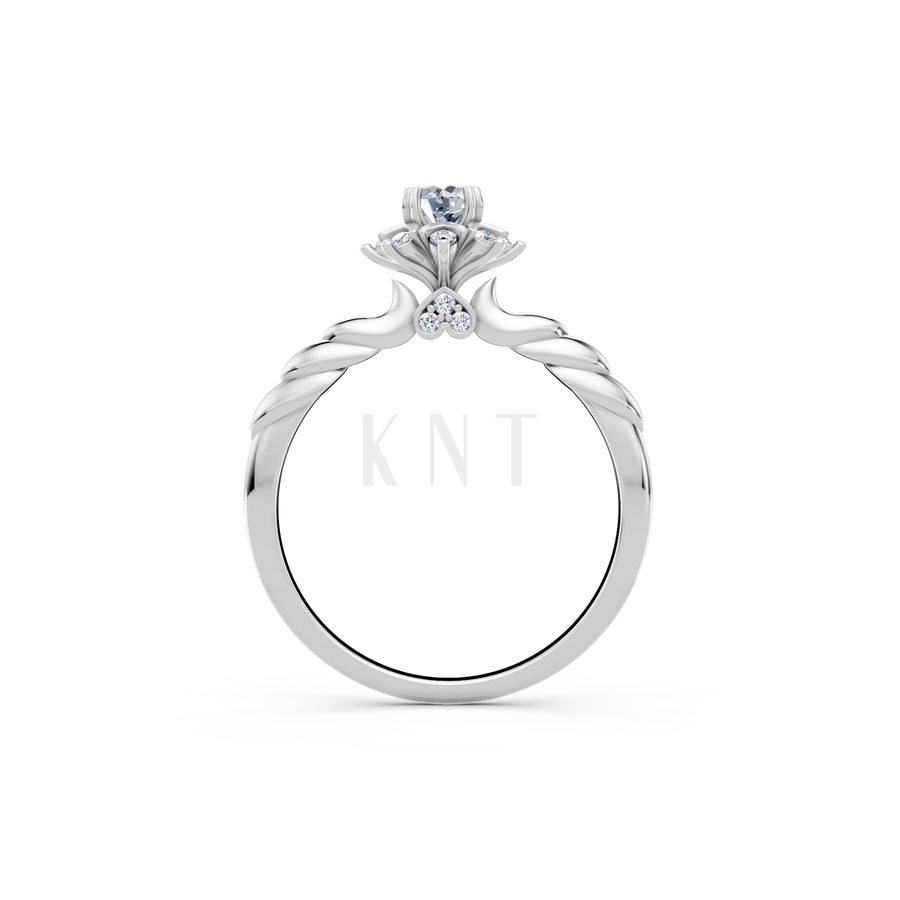 Nhẫn đính hôn R469 màu vàng trắng White Gold vàng sáng, đường nét sắc sảo, tinh tế