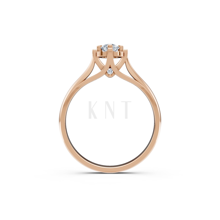 Nhẫn đính hôn R470 màu vàng hồng Rose Gold vàng đẹp, họa tiết hình học, độc đáo