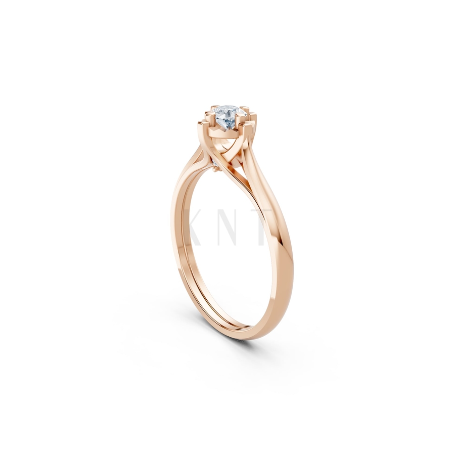 Nhẫn đính hôn R470 màu vàng hồng Rose Gold phong cách trẻ trung, nổi bật