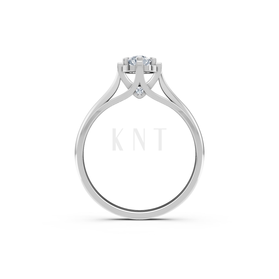 Nhẫn đính hôn R470 màu vàng trắng White Gold vàng sáng, đường nét sắc sảo, tinh tế